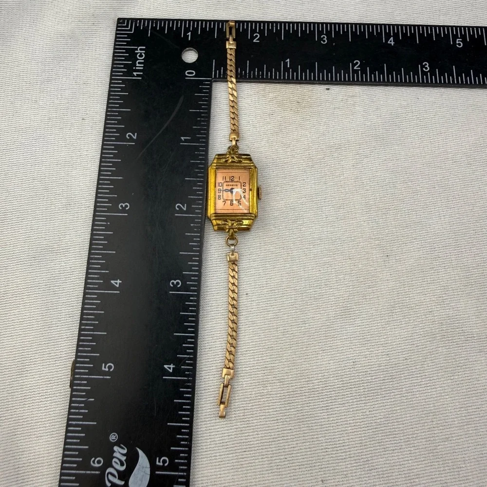 Vintage Geneva Watch Art Deco Benford Gold Tone Does Not Wind Prop READ
